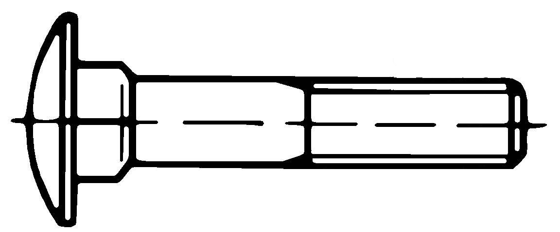 DIN603 Carriage Bolt - product drawing - plain drawing