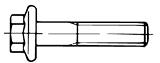 JIS B1189 Hex Flange Bolt - product photo - drawing only