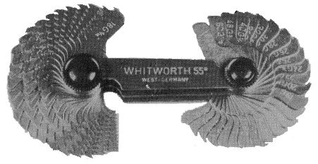 Metric-ISO Screw pitch gauge T099 - product photo - whitworth 55